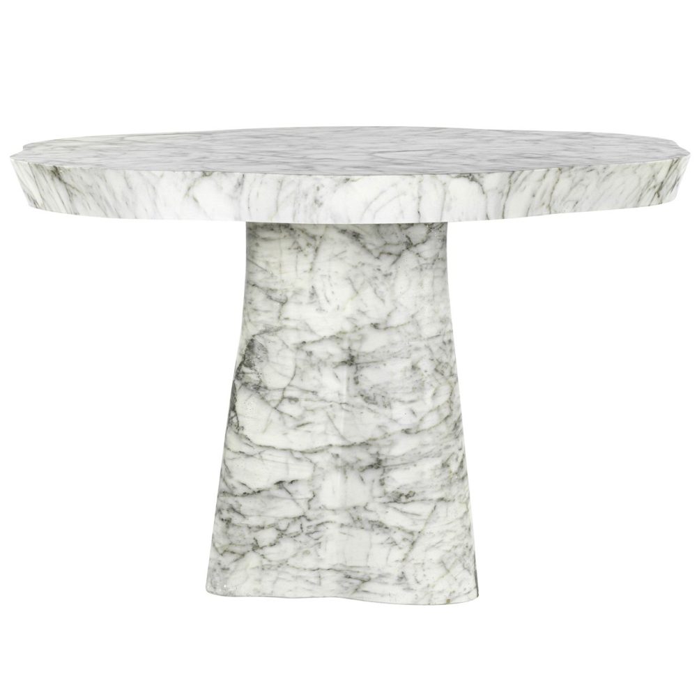 Outdoor eettafel Rockyard white marble look 140Ø