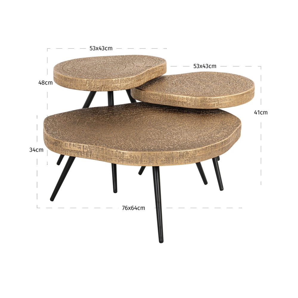 Salontafel Symba bronze (Set of 3)