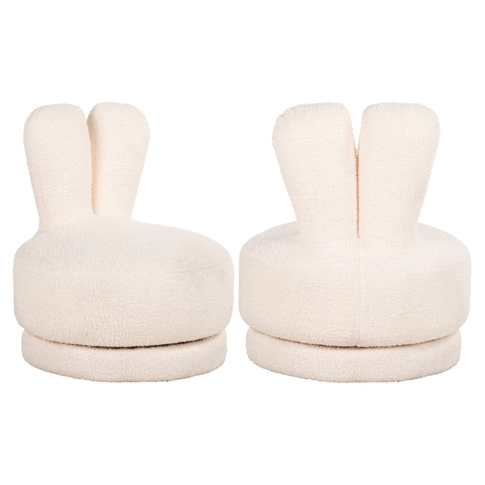 Lounge stoel Bunny teddy white swivel kids