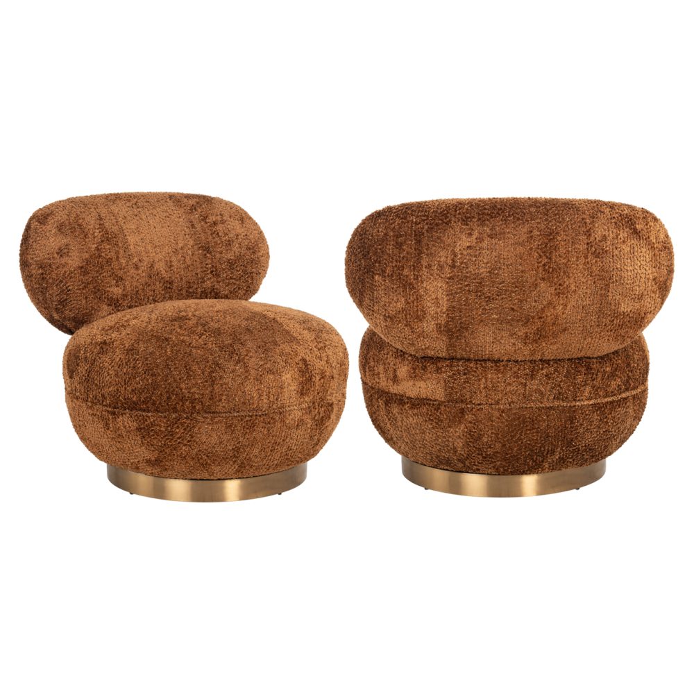 Lounge stoel Jace lovely cinnamon swivel