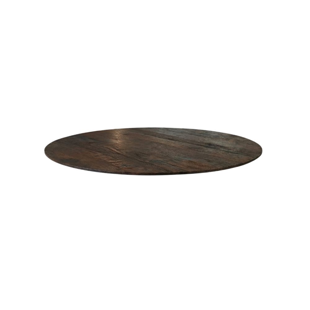 Eetkamertafel Tafelblad Sloppy Edge - Espresso - Mangohout - 120 cm - Rond Sloppy