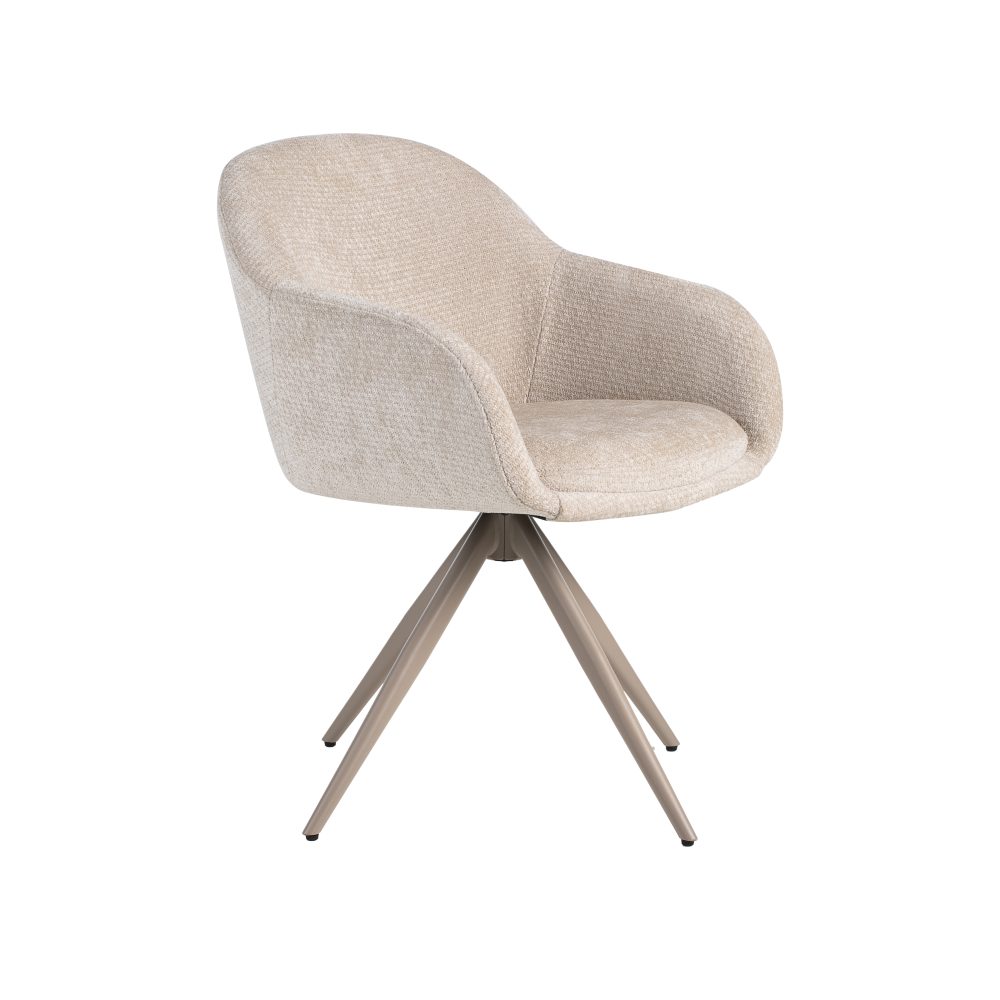 Eetkamerstoel Fiby - Naturel - Elite - Taupe Metalen Frame