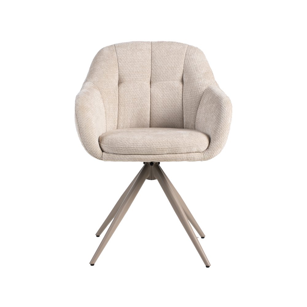 Eetkamerstoel Esma - Naturel - Elite - Taupe Metalen Frame