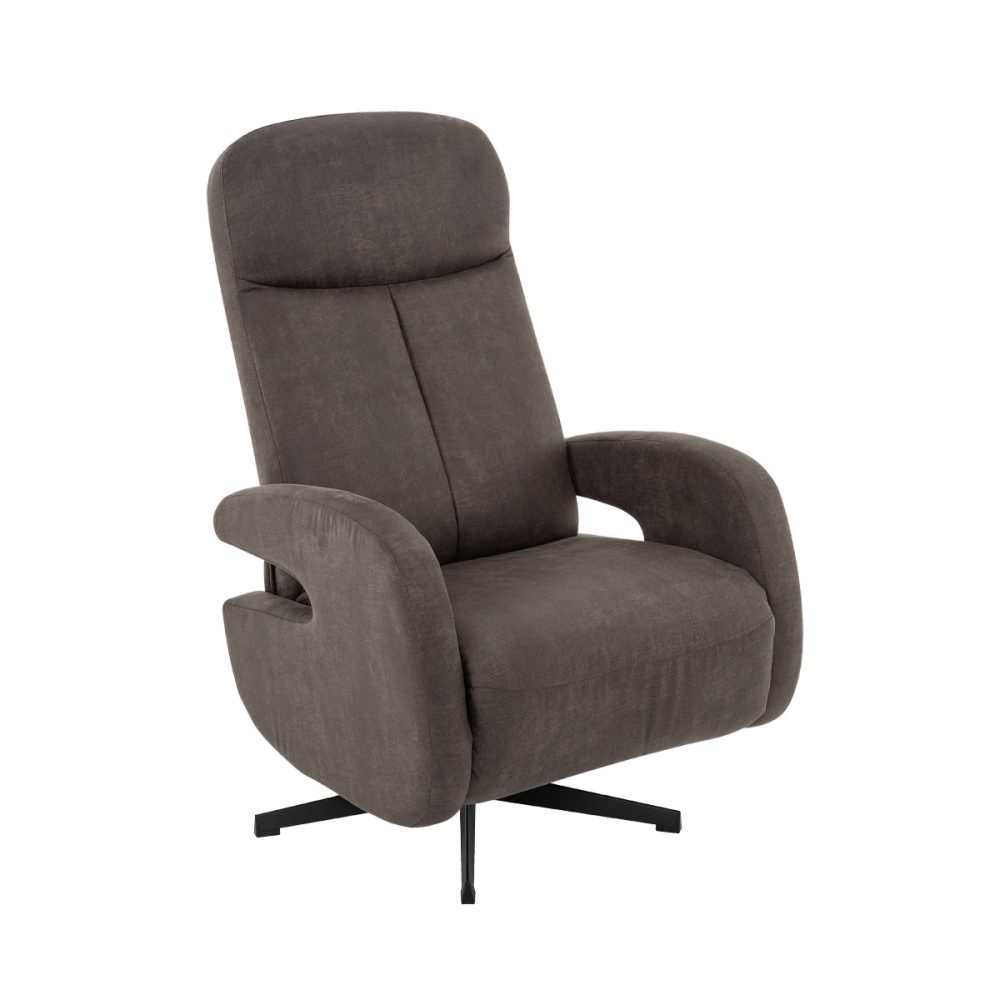 Fauteuil Esbjerg - Antraciet - Micro Suede - Manueel Verstelbaar
