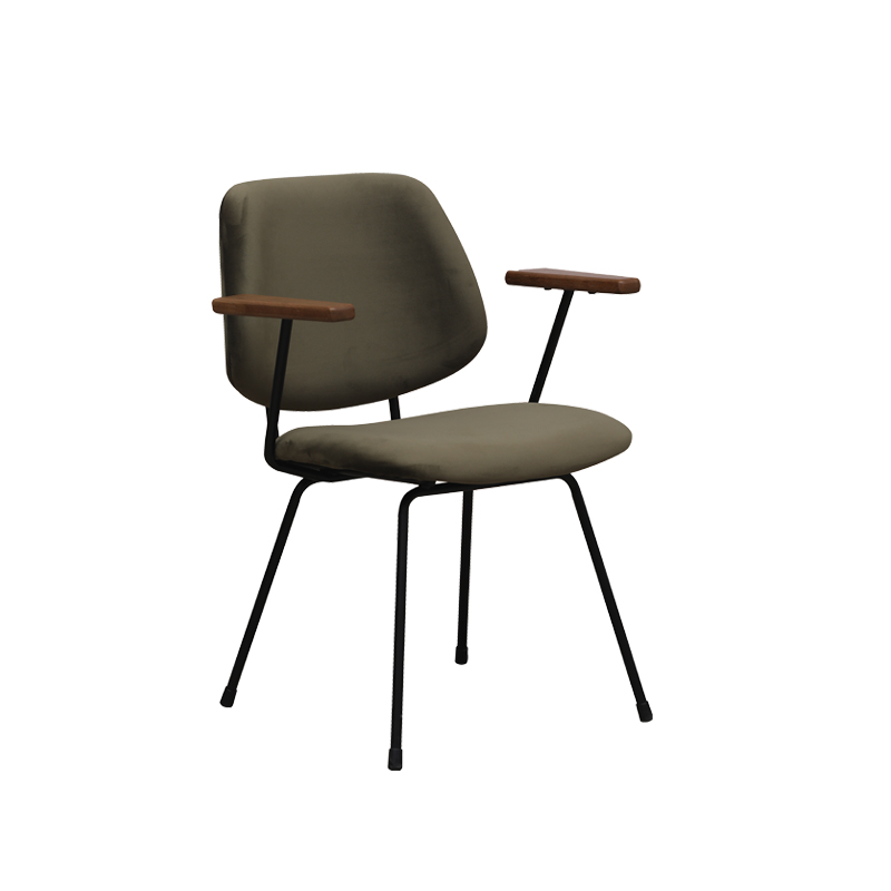 Eetkamerstoel Gastron - Hunter - Fluweel - Zwart Metalen Frame