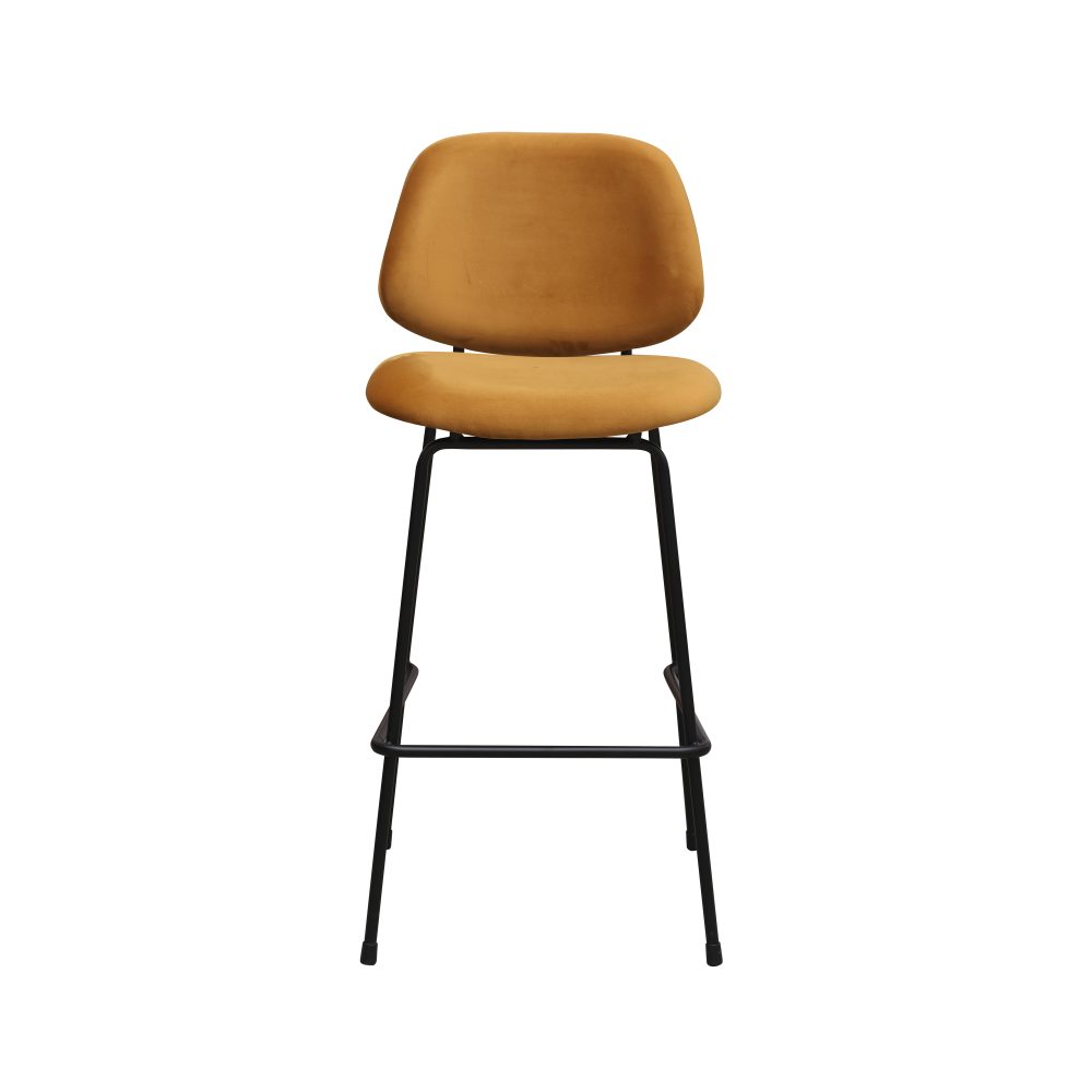 Barkruk Bello - Oker - Fluweel - Hoog