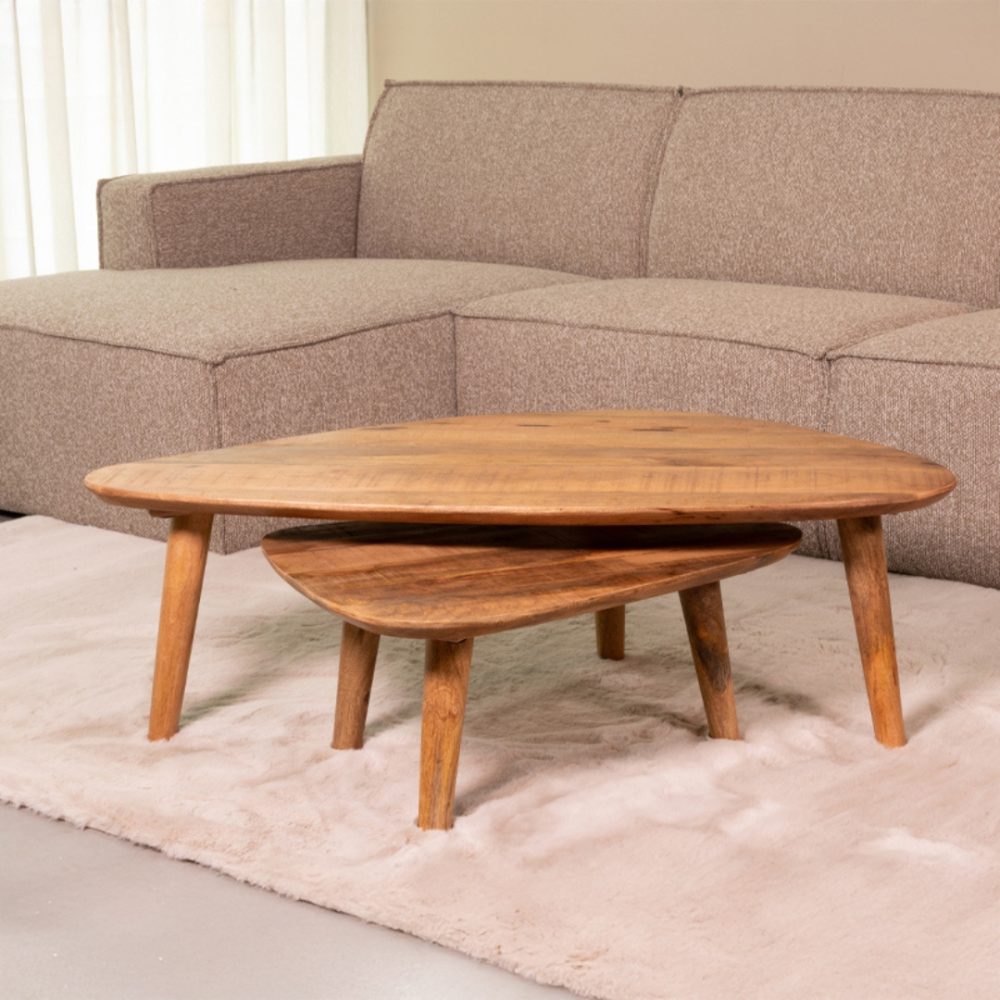 Salontafel Gregg - Naturel - Mangohout - 110 cm