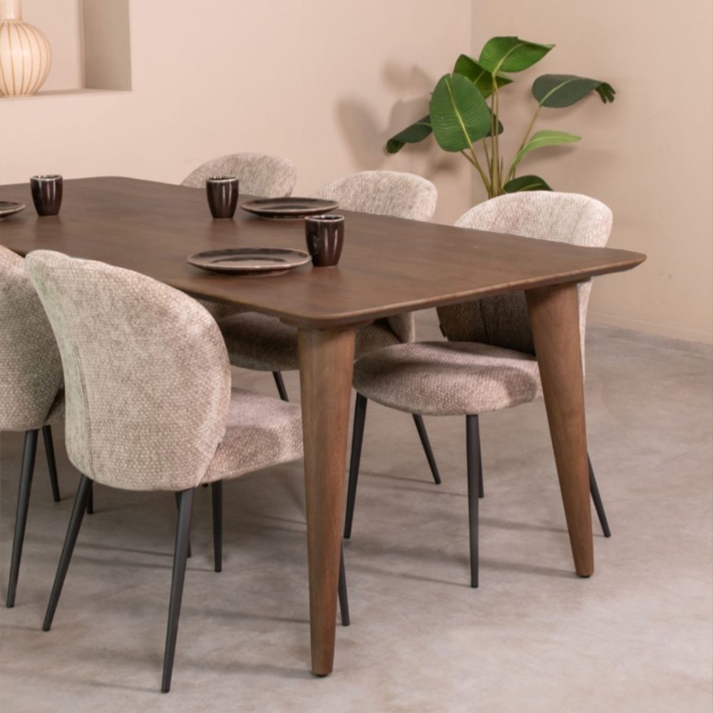 Eetkamertafel Fly - Espresso - Mangohout - 220 cm