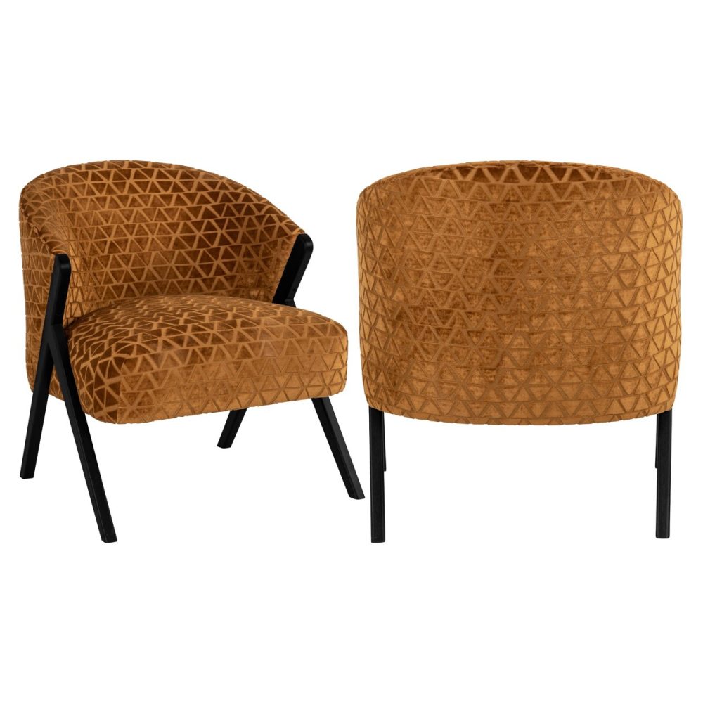 Lounge stoel Mia old gold triangle