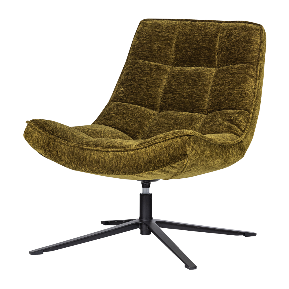 MAUDI DRAAIFAUTEUIL CHENILLE STRUCTUUR GROEN