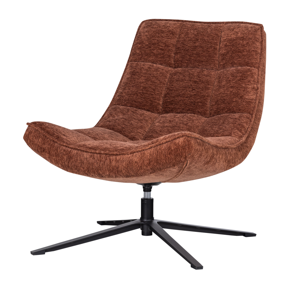 MAUDI DRAAIFAUTEUIL CHENILLE STRUCTUUR BRUIN