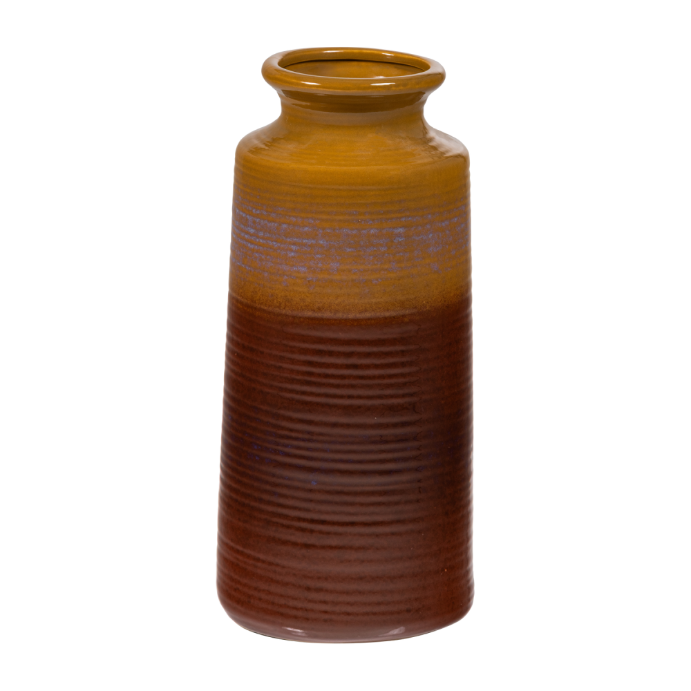 DECENNIA XL VAAS KERAMIEK GEELBRUIN 38XO17 CM