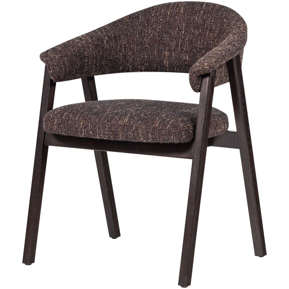 TUNAR EETKAMERSTOEL MET ARMLEUNING HOUT DONKERBRUIN [fsc]