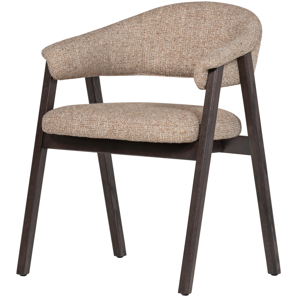 TUNAR EETKAMERSTOEL MET ARMLEUNING HOUT BRUIN [fsc]