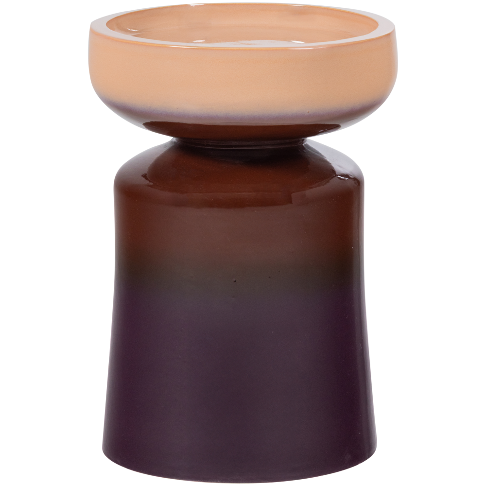 TUMO DECORATIEVE BIJZETTAFEL O35X44 CM KERAMIEK PAARS/BRUIN