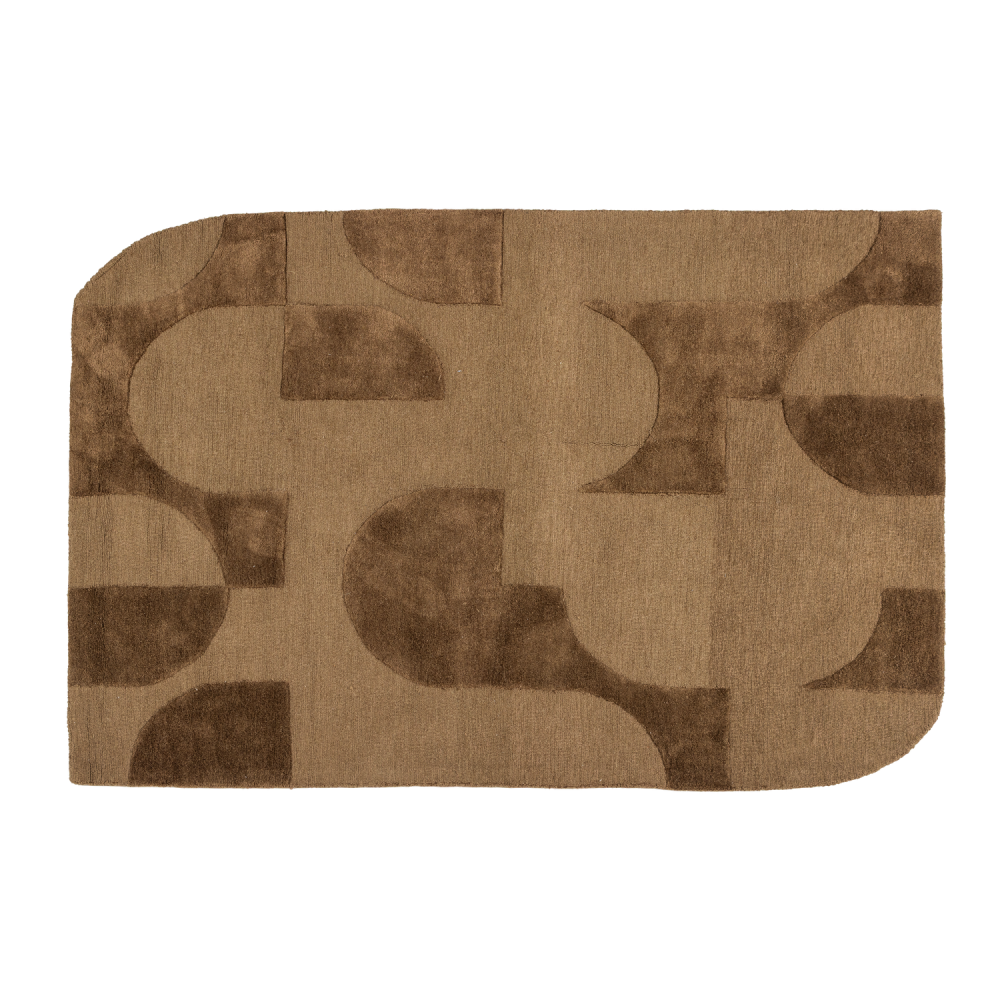 LIVO VLOERKLEED VISCOSE/WOL BRUIN 170x240 CM