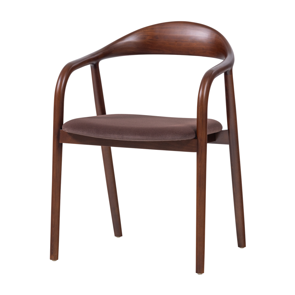 BRAN EETKAMERSTOEL BEUKENHOUT VELVET BRUIN [fsc]