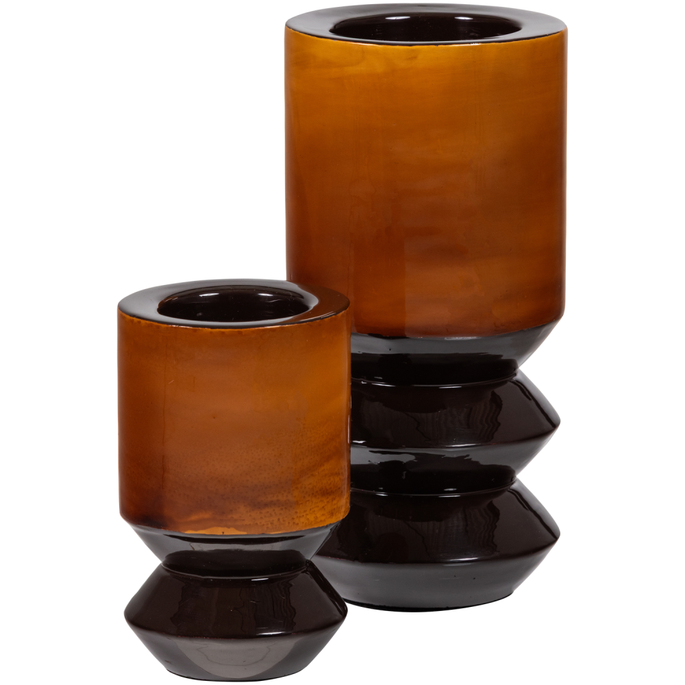 KIVA KANDELAAR 20X12 CM METAAL BRUIN