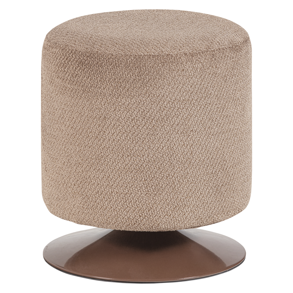 ISLEN POEF MET DRAAIVOET BOUCLE BRUIN