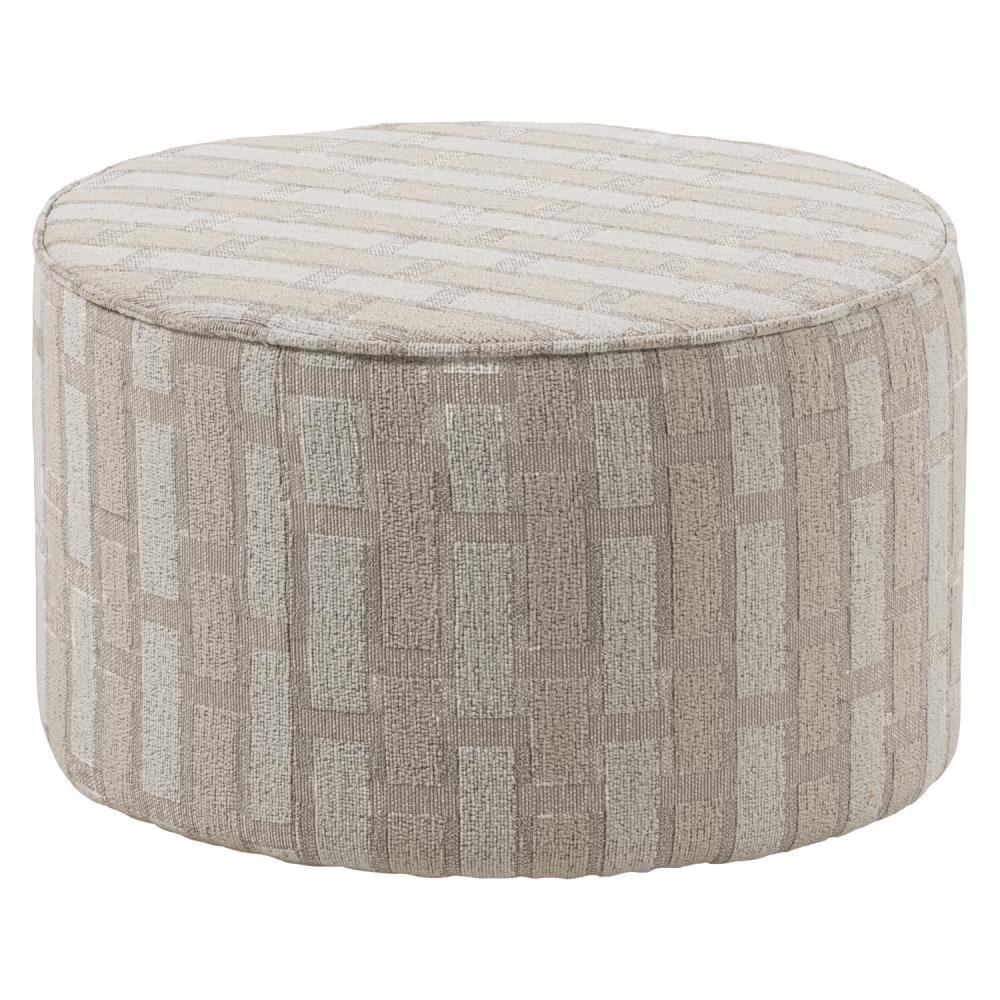 SARLI POEF LAAG RUIT DESSIN CHENILLE NATUREL/BEIGE [fsc]