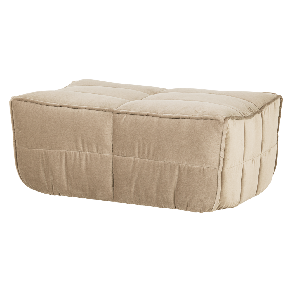 CLUSTER HOCKER VELVET CHOCOLADE ZACHT BEIGE
