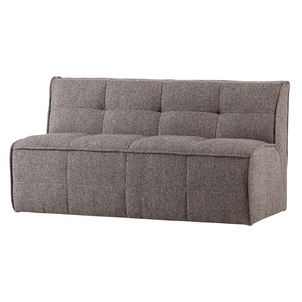 CLUSTER EETBANKJE MET RUGLEUNING BOUCLE MIDDENBRUIN