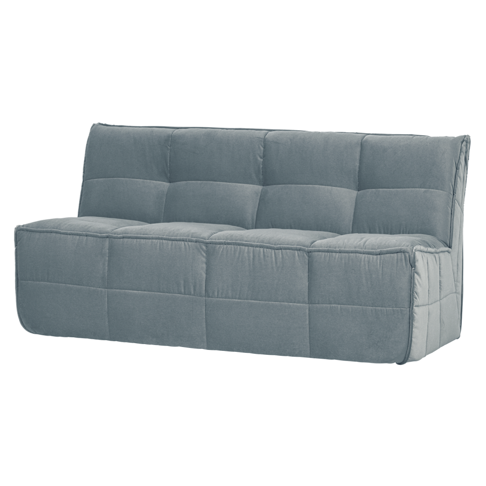 CLUSTER EETBANKJE MET RUGLEUNING VELVET TURQUOISE BLAUW