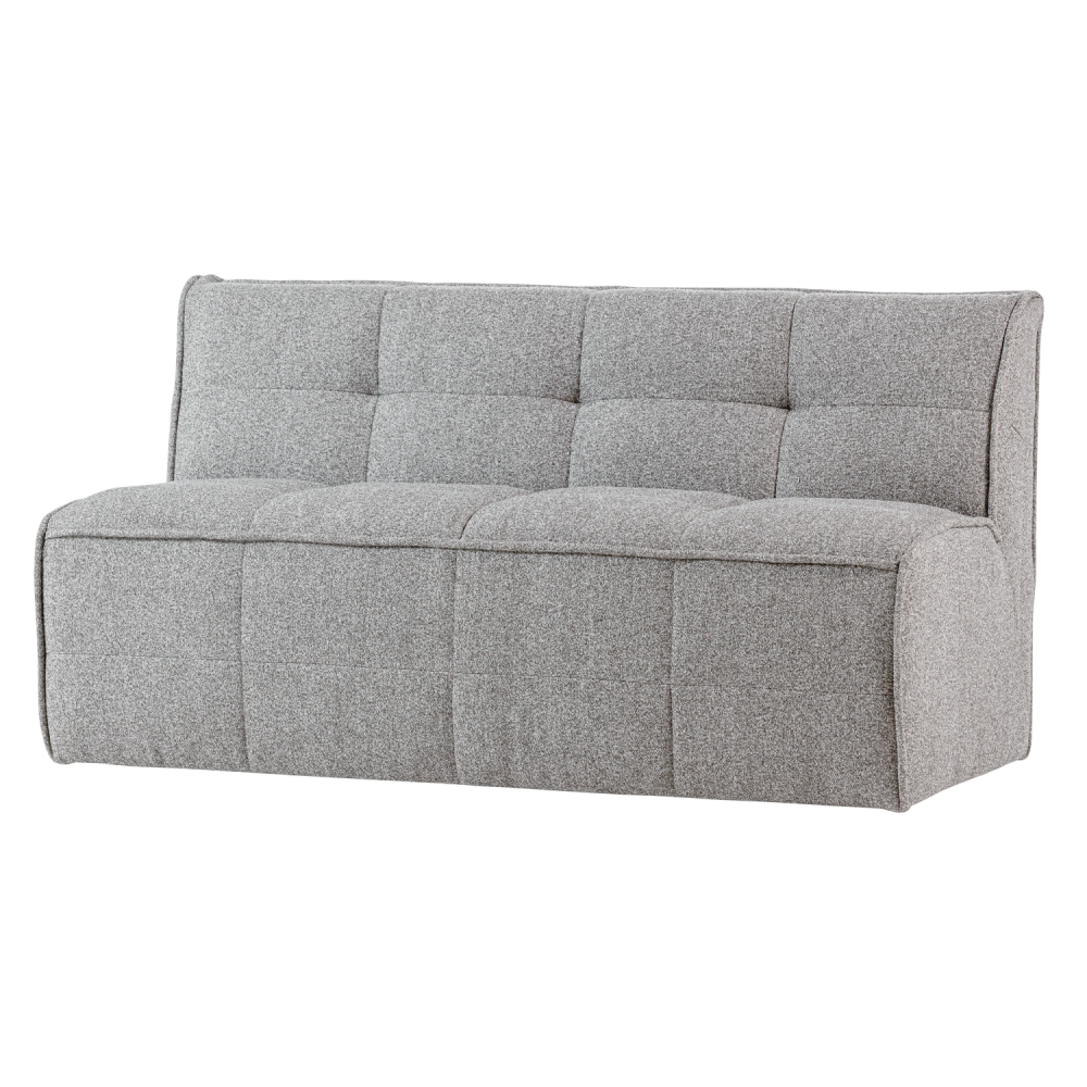 CLUSTER EETBANKJE MET RUGLEUNING BOUCLE WARM GRIJS