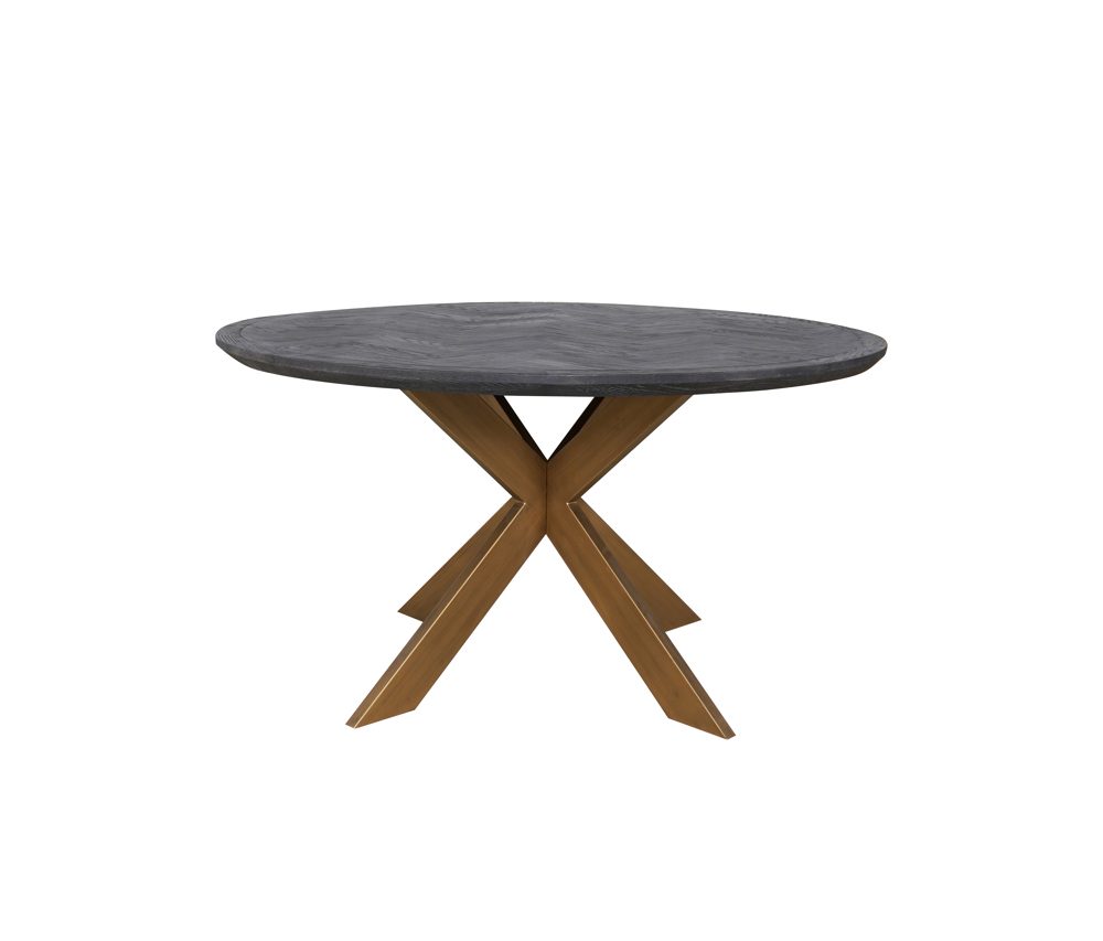 Eettafel Blackbone Brass black rustic 140Ø