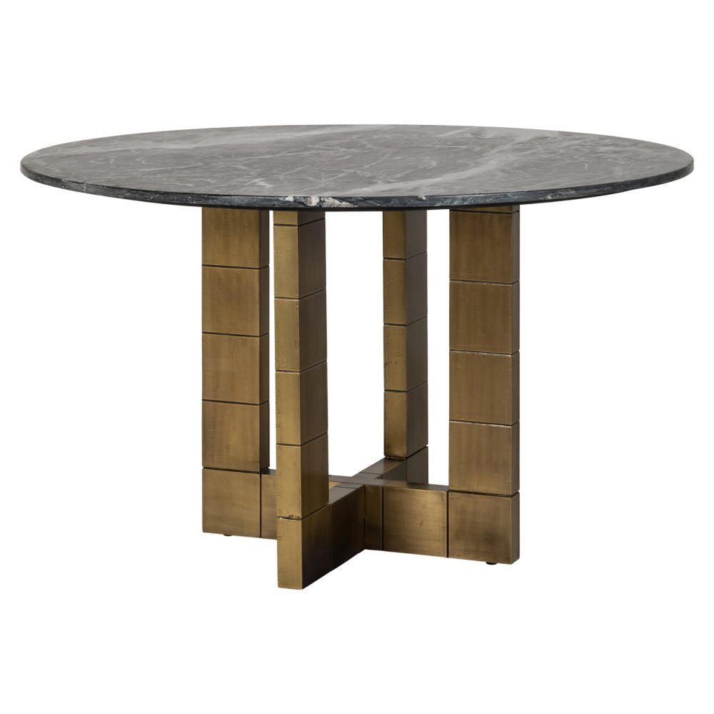 Eettafel Collada black/gold 130Ø