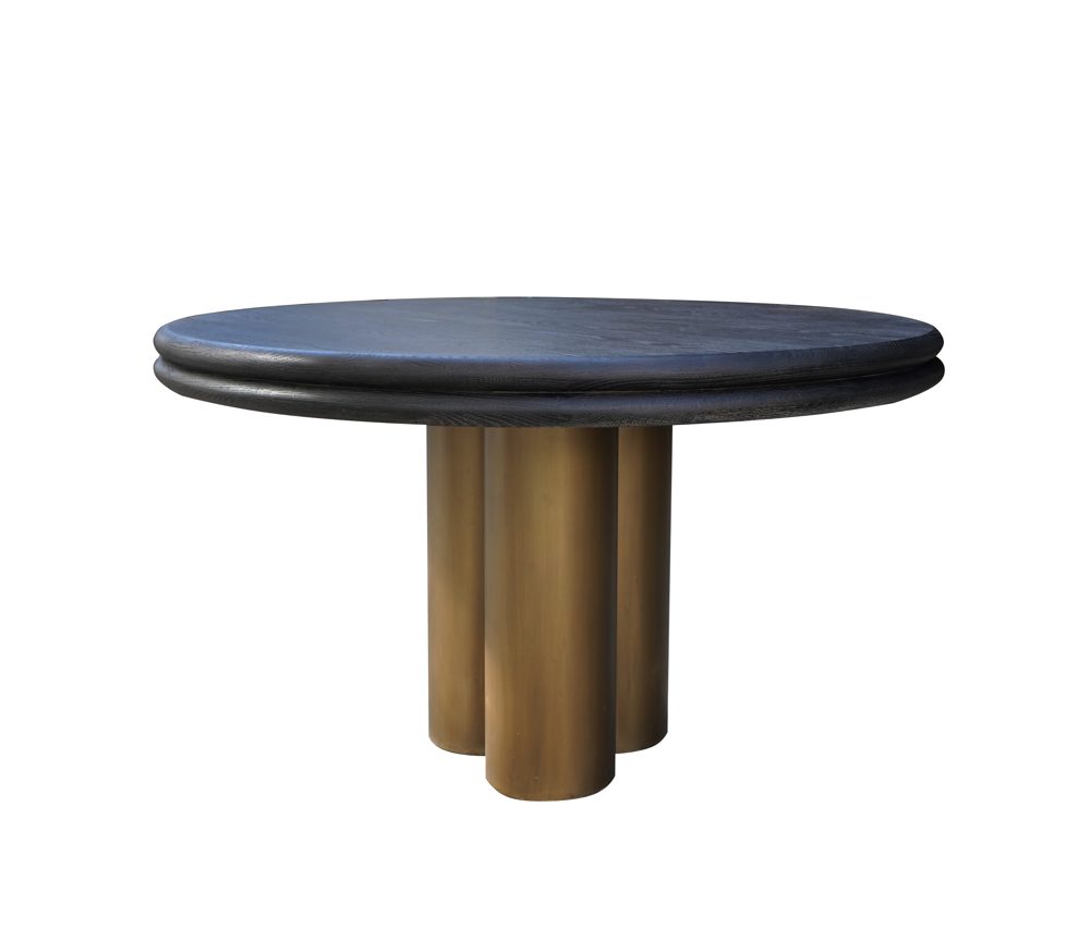 Eettafel Macaron black rustic 130Ø