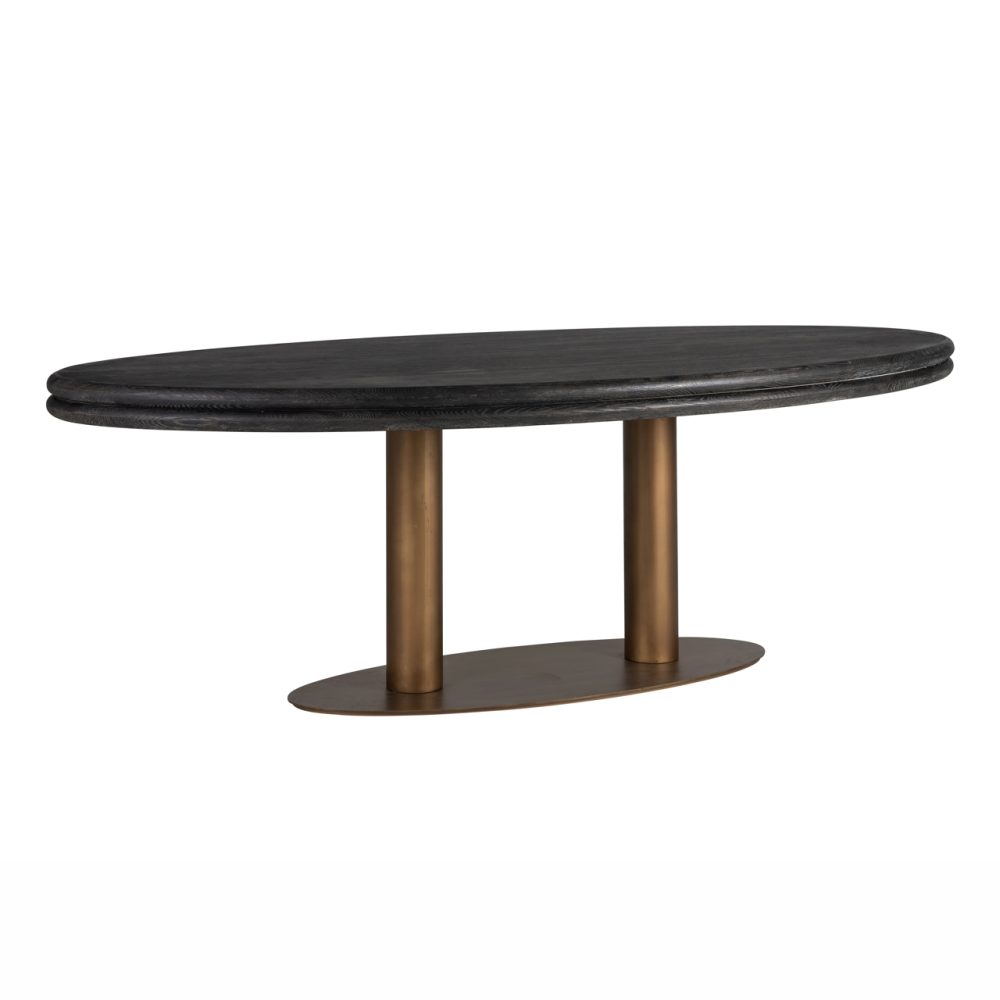Eettafel Macaron black rustic oval 235