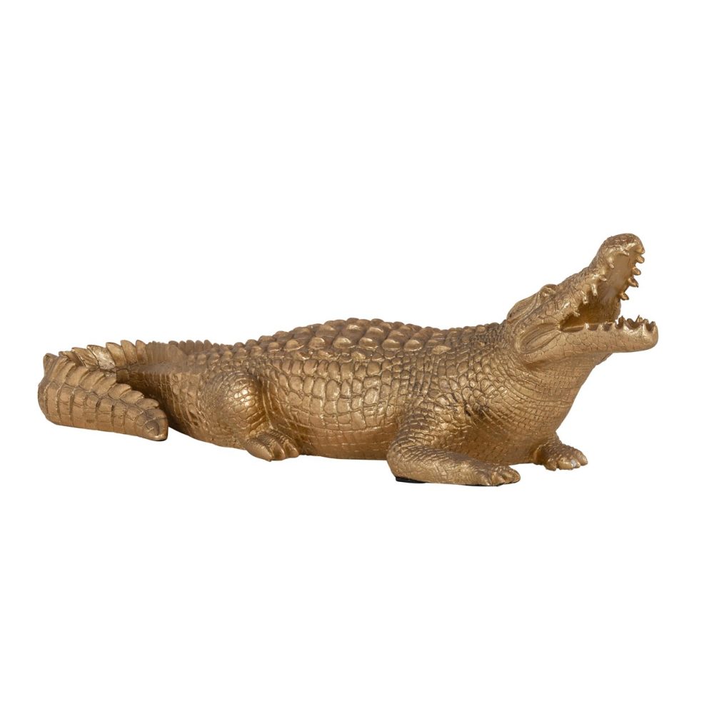 Decoratief object Crocodile gold