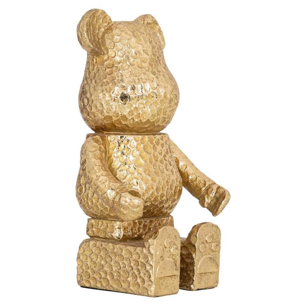 Decoratief object Bear gold sitting