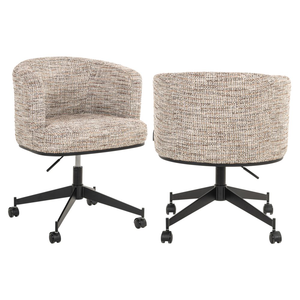 Eetkamerstoel Rochenne trendy nature swivel on wheels