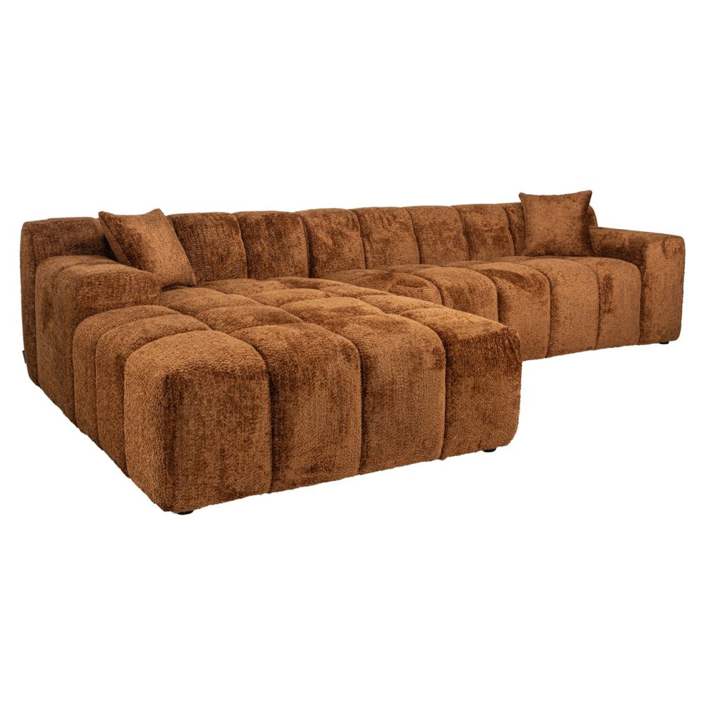 Bank Cube lovely cinnamon 3-seater + lounge left