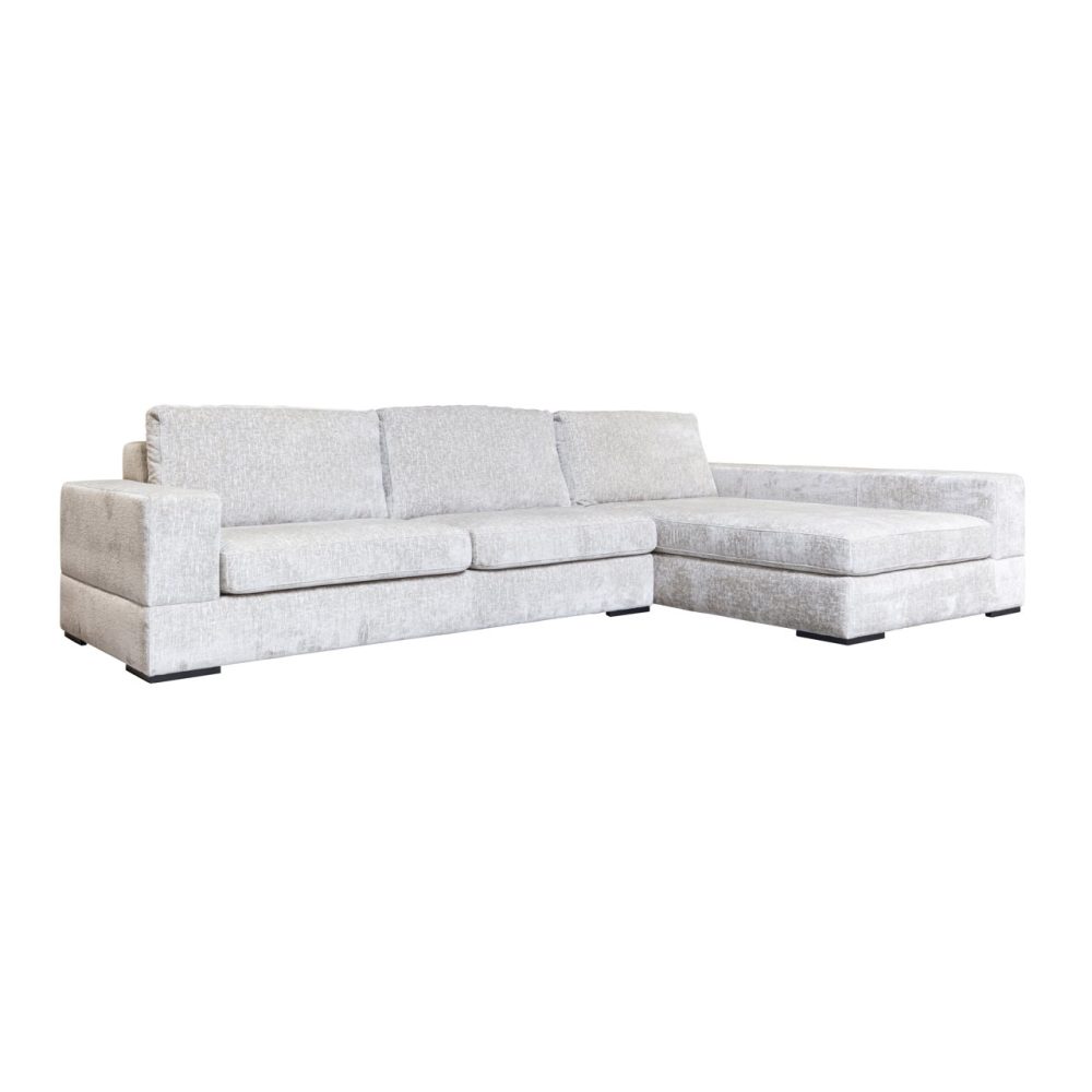 Bank Pasha pearl island 3-seater + lounge right fully upholstered