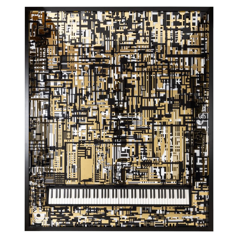 Wall art Wibi black/gold