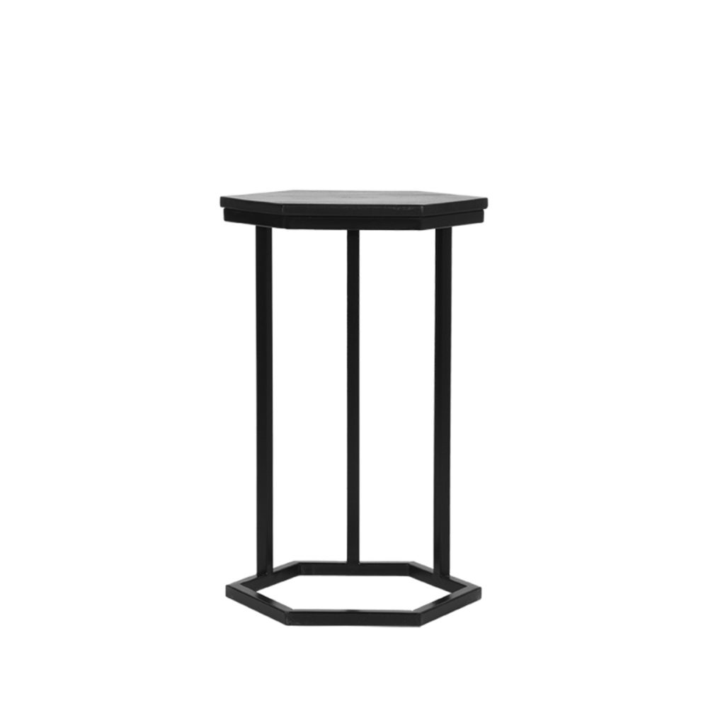 Bijzettafel Slide - Zwart - Mangohout - One Size