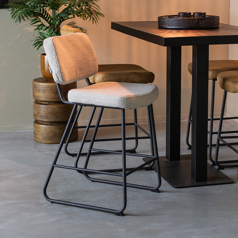 Barkruk Noah - Naturel - Boucle - Laag