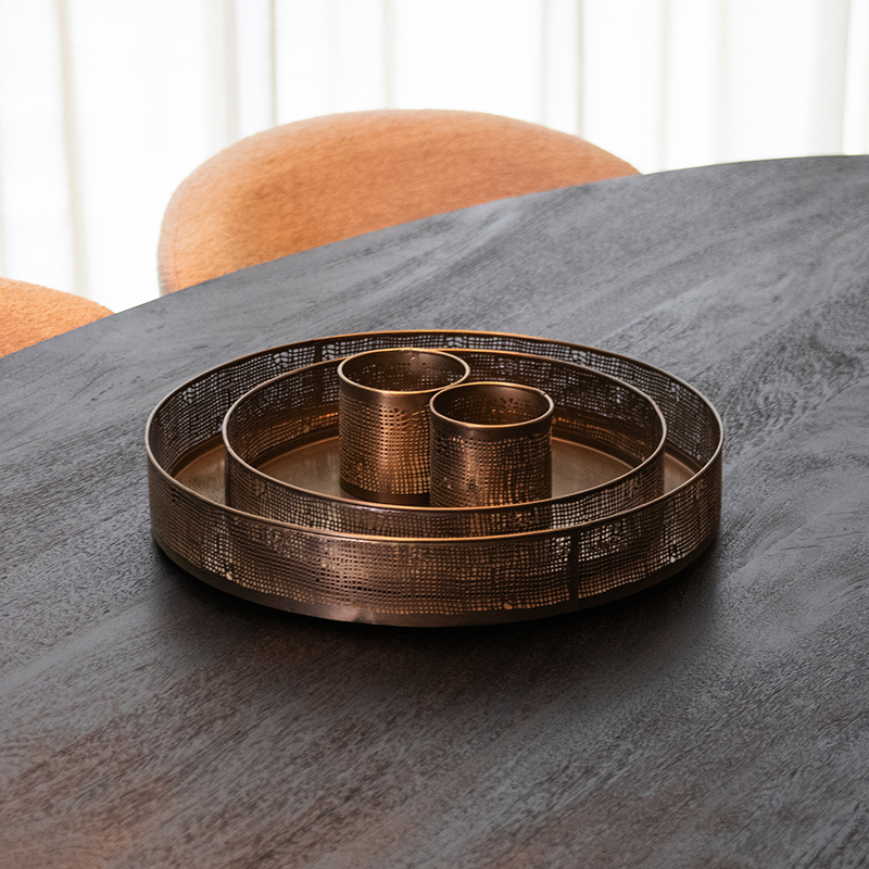 Dienbladen - Antiek Goud - Metaal - One Size