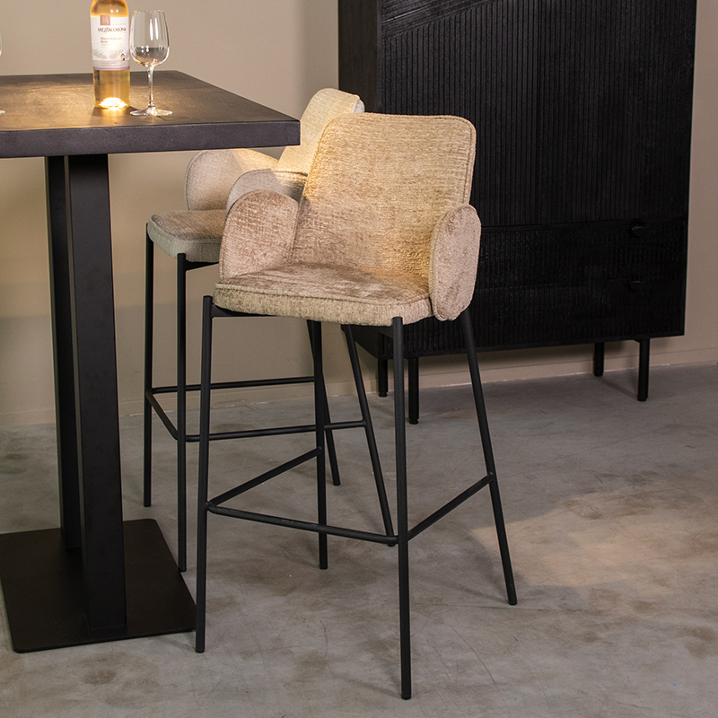 Barkruk Joni - Beige - Elegance - Hoog