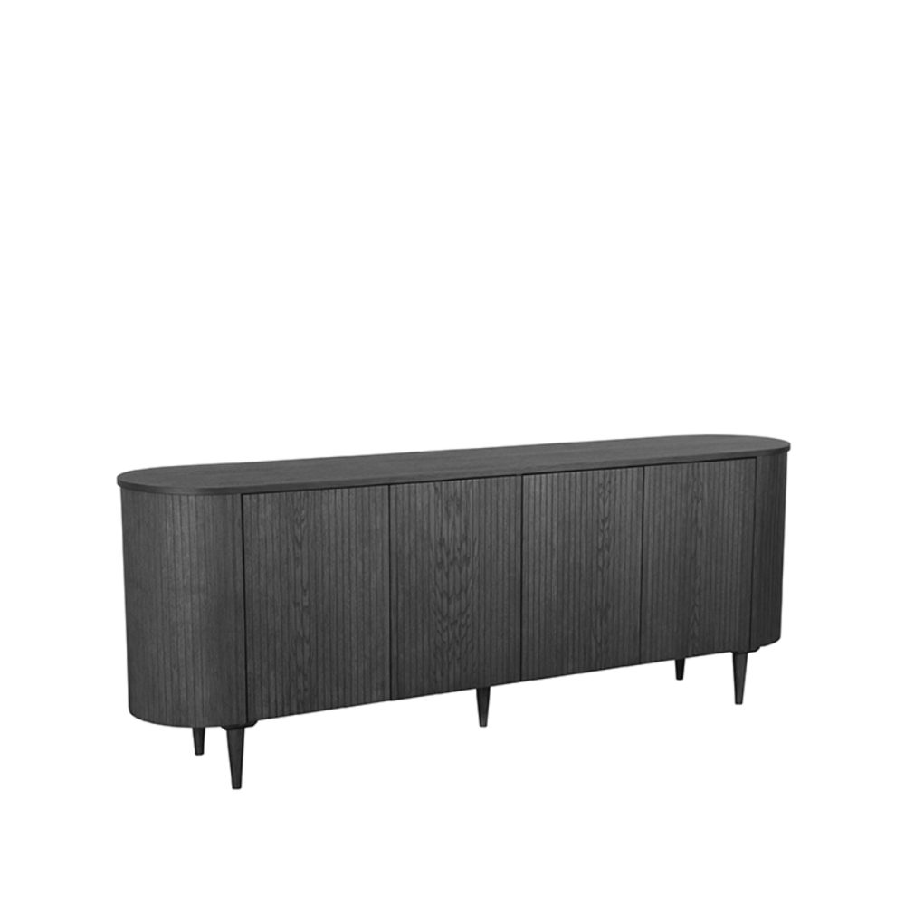 Dressoir Oliva - Zwart - Eiken - 220 cm