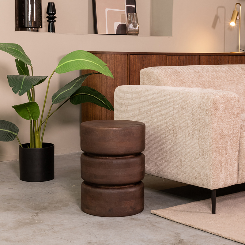 Bijzettafel Milly - Espresso - - 35 cm - Rond