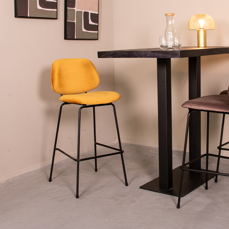 Barkruk Bello - Oker - - Hoog