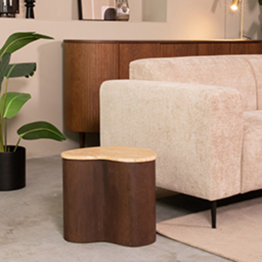 Bijzettafel Davi - Espresso - - 40 cm