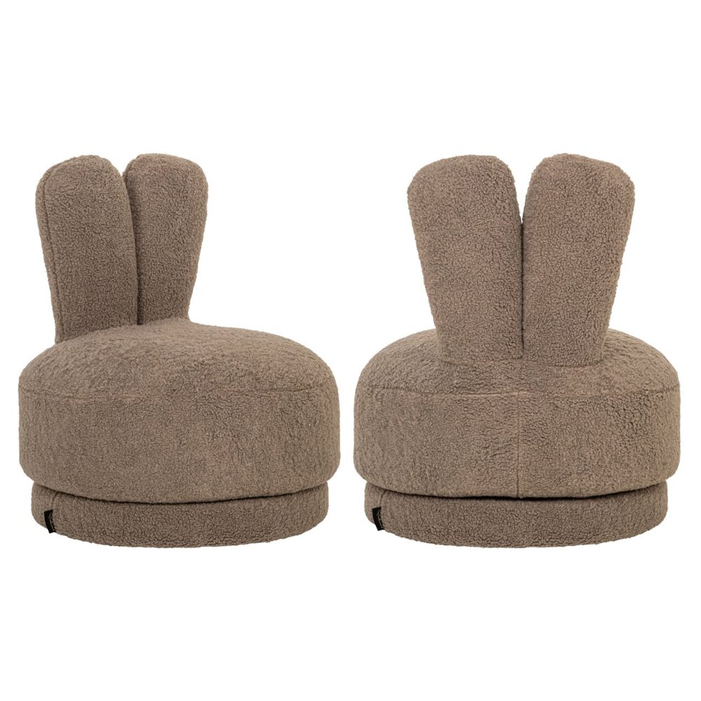 Lounge stoel Bunny taupe swivel kids