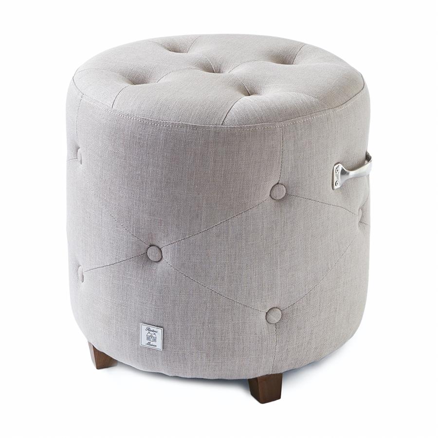 Bowery Footstool linen Flax