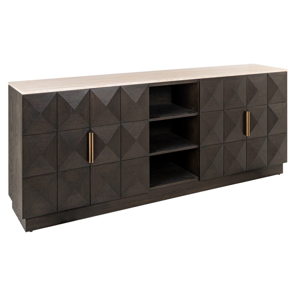 Dressoir Claremont brown 4-doors 2-shelves