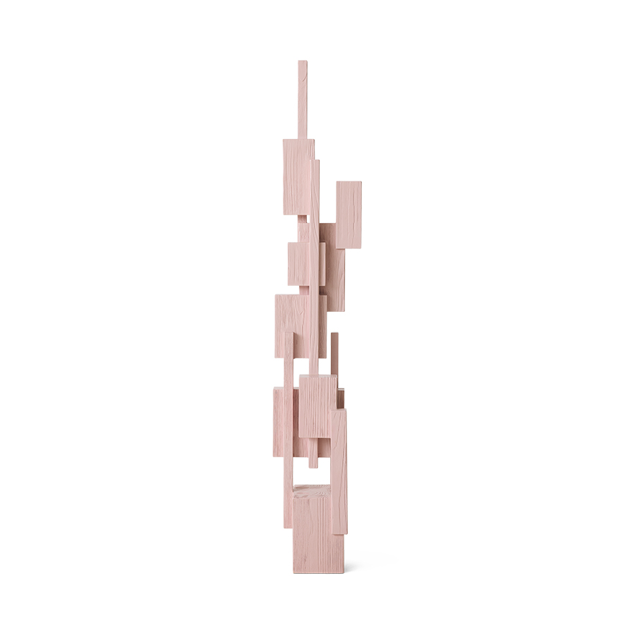 Skyscraper sculpture, soft pink